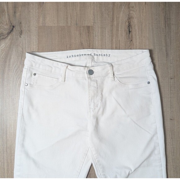Articles Of Society White Flare Jeans Size 28 Stretch Jamaica Wash Los Angeles - Picture 4 of 12